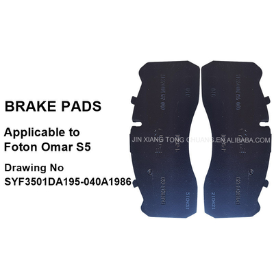 Foton Aumark Pads de travão para camiões semimetálicos Número de desenho original SYF3501DA195-040A1986