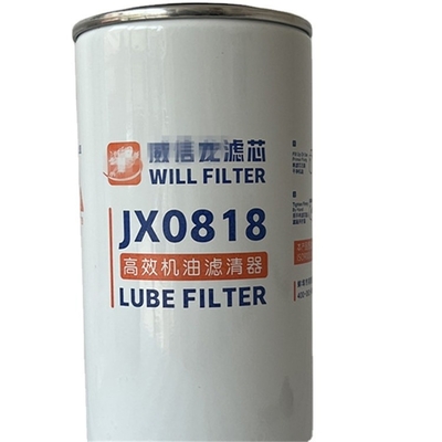 JX0818 OE NO. Fabricação de filtros de óleo para motores de camiões pesados para escavadeiras de empilhadeiras de automóveis 1,5 kg