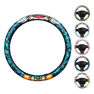 Melhore o interior do seu carro com -Chic PU Leather Steering Wheel Covers Custom Design