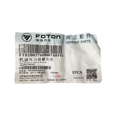 Fukuda Original Auto e Truck Parts Omar Aoling MRT Pressão de Óleo Alarme Switch para Foton